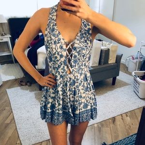 LF Blue Floral Romper